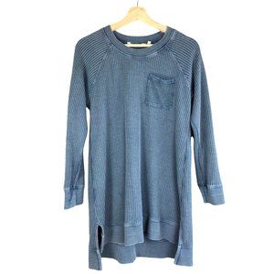 Soft Surroundings Blue Waffle Knit Long Sleeve Tunic  Size Medium